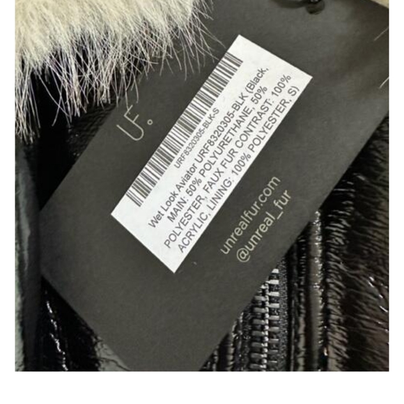 Unreal fur wet look aviator jacket - Picture 14 of 16